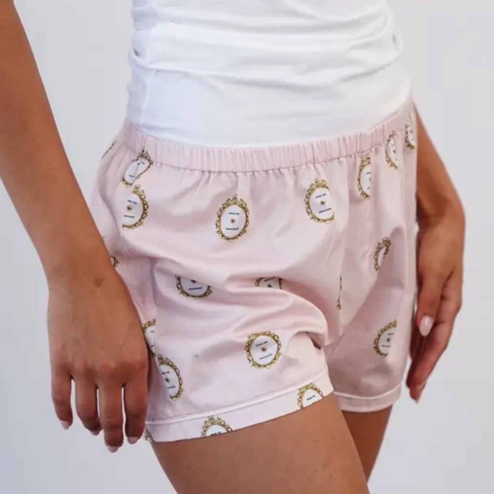 Pink cotton Women's Sleep Shorts NWT press for champagne